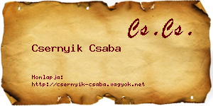 Csernyik Csaba névjegykártya