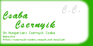 csaba csernyik business card